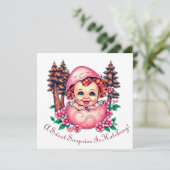 Een Zoete Verrassing Komt Uit Het Ei Feestdagenkaart (Staand voorkant)