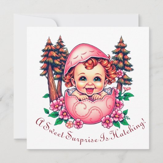 Een Zoete Verrassing Komt Uit Het Ei Feestdagenkaart (Voorkant)