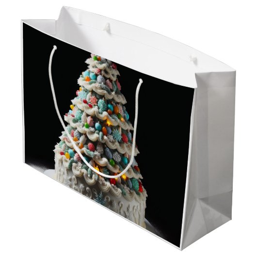 Een zoete viering De Kerstboom Cake Groot Cadeauzakje (Achterkant Gekanteld)