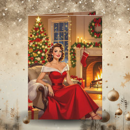 Een zoete vintage Kerstmis gepersonaliseerd Feestdagen Kaart