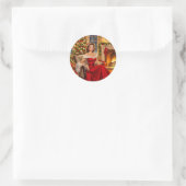 Een zoete vintage Kerstmis Ronde Sticker (Tas)