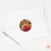 Een zoete vintage Kerstmis Ronde Sticker (Envelop)