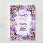 Een zoete vlinder wordt een meisje 1e verjaardag kaart (Voorkant)