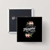 Een zoete vriendschap verfrist de sol vierkante button 5,1 cm (Voorkant /achterkant)