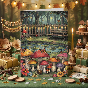 Een Zoete Whimsical Cottagecore Verjaardag Kaart
