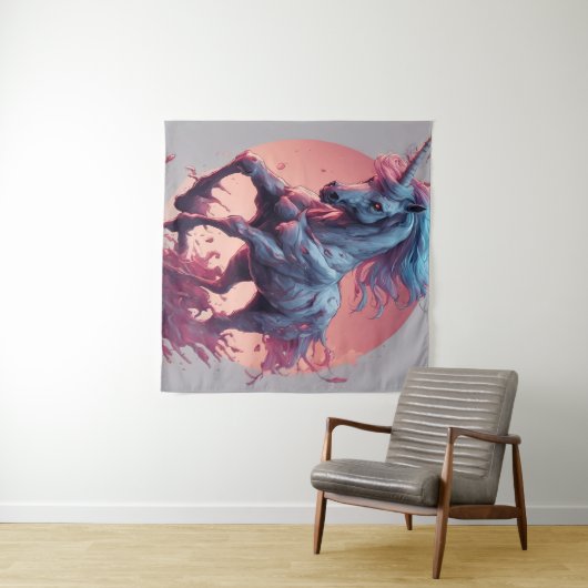Een zombie eenhoorn Poster Wandkleed (In Situ (horizontaal))