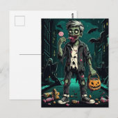 Een zombie eten Halloween Snoep Briefkaart (Voorkant / Achterkant)