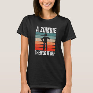Een Zombie kauwde het van de berekende Arm Amputee T-shirt