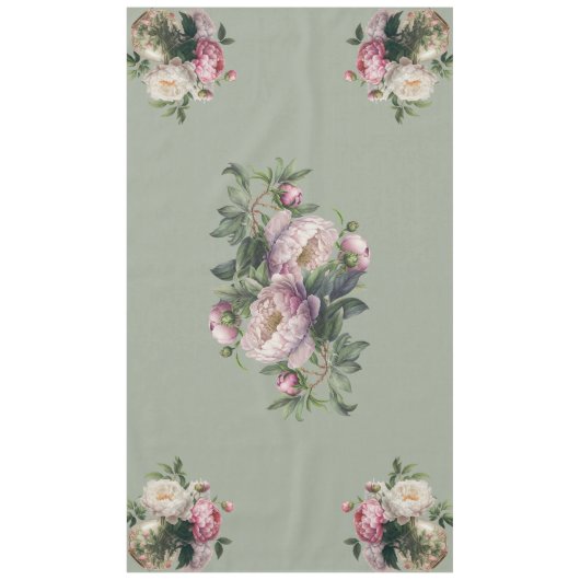 Een zomer bloementhema met  pioenen tafelkleed (Voorkant)