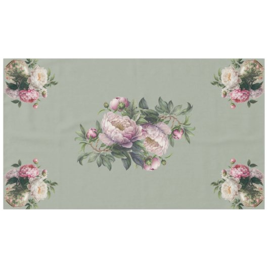 Een zomer bloementhema met  pioenen tafelkleed (Voorkant (Horizontaal))