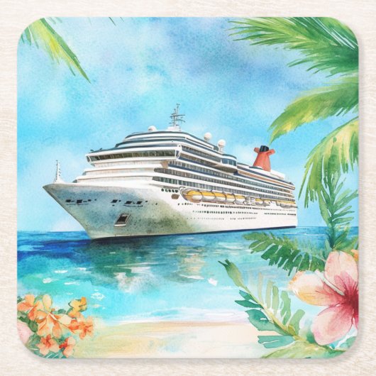 Een zomercruise kartonnen onderzetters (Voorkant)