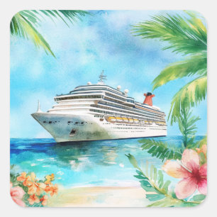 Een zomercruise vierkante sticker