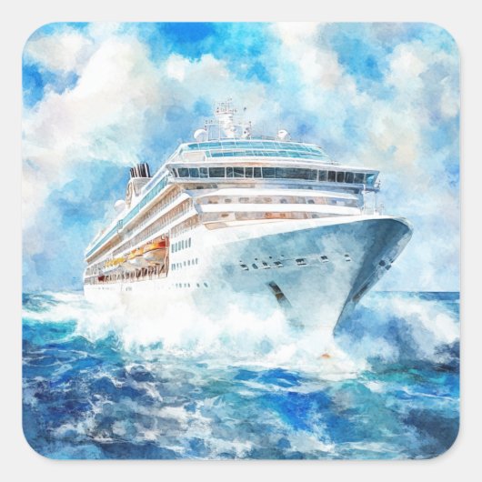Een zomercruise vierkante sticker (Voorkant)