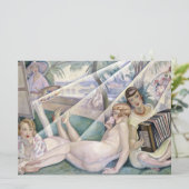 Een zomerdag (mooie vrouwen op de zon) kaart (Staand voorkant)