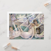 Een zomerdag (mooie vrouwen op de zon) kaart (Voorkant / Achterkant in situ)