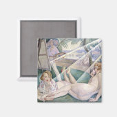 Een zomerdag (mooie vrouwen op de zon) magneet (Voorkant / Achterkant)