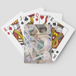 Een zomerdag (mooie vrouwen op de zon) pokerkaarten
