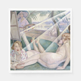 Een zomerdag (mooie vrouwen op de zon) servet