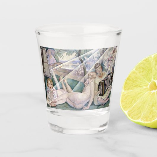 Een zomerdag (mooie vrouwen op de zon) shot glas (Voorkant)