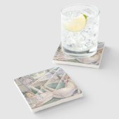 Een zomerdag (mooie vrouwen op de zon) stenen onderzetter (Zijkant)