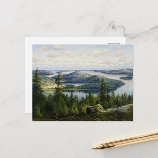 Een zomerdag op het meer van Paijanne, Waenerberg Briefkaart (Voorkant / Achterkant in situ)