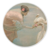 Een Zomerochtend door Rupert Bunny (1897) Keramische Knop (Voorkant)