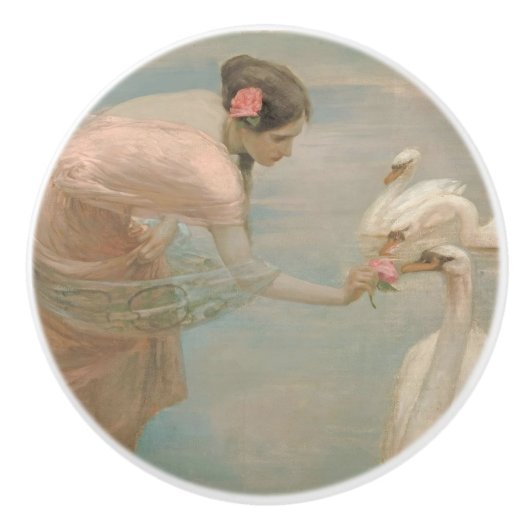 Een Zomerochtend door Rupert Bunny (1897) Keramische Knop (Voorkant)