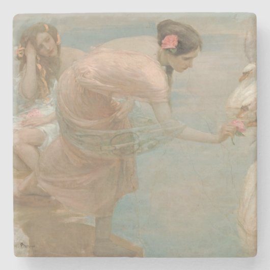 Een Zomerochtend door Rupert Bunny (1897) Stenen Onderzetter (Voorkant)