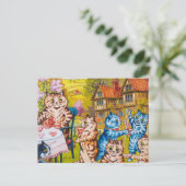 Een zomertheefeest door Louis Wain Briefkaart (Staand voorkant)
