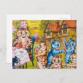 Een zomertheefeest door Louis Wain Briefkaart (Voorkant / Achterkant)