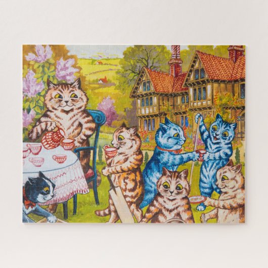 Een zomertheefeest door Louis Wain Legpuzzel (Horizontaal)