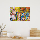 Een zomertheefeest door Louis Wain Poster (Keuken)