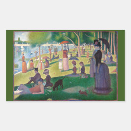 Een zondag in La Grande Jatte door Seurat, een fij Rechthoekige Sticker