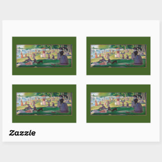 Een zondag in La Grande Jatte door Seurat, een fij Rechthoekige Sticker