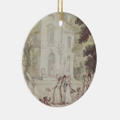 Een zondagmiddag-promenade keramisch ornament (Rechts)