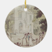 Een zondagmiddag-promenade keramisch ornament (Achterkant)