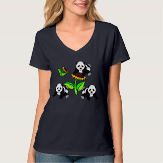 Een zonnebloem en Beren van Panda T-shirt