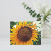 Een zonnebloem in de tuin feestdagenkaart (Staand voorkant)