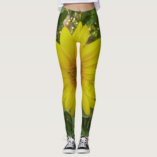Een zonnebloem in de zomer in de tuin leggings (Voorkant)
