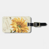 Een zonnebloem in volbloei bagagelabel (Voorkant horizontaal)