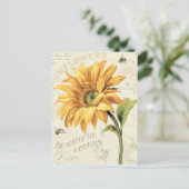 Een zonnebloem in volbloei briefkaart (Staand voorkant)