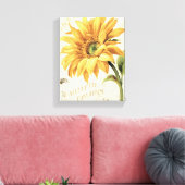 Een zonnebloem in volbloei canvas afdruk (Insitu (Woonkamer))