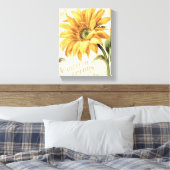 Een zonnebloem in volbloei canvas afdruk (Insitu (Slaapkamer))