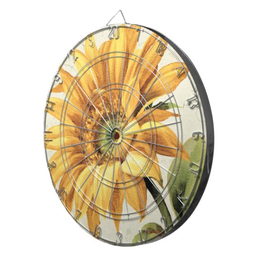 Een zonnebloem in volbloei dartbord (Voorkant Rechts)