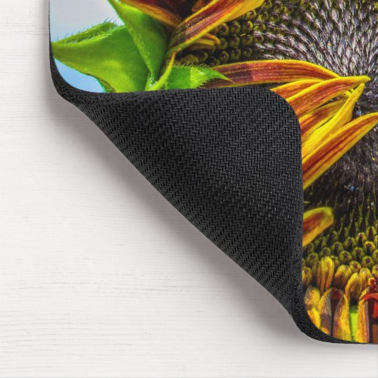 Een zonnebloem Mousepad Muismat (Hoek)