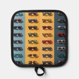 Een zonnebril magneet, coole badge pannenlap