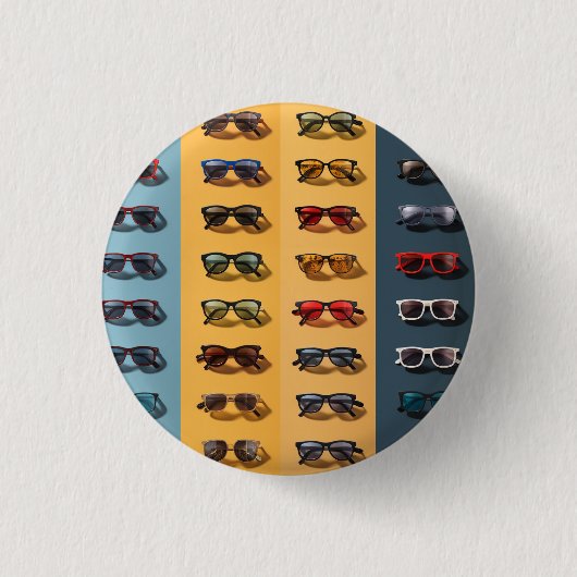 Een zonnebrilpatroonontwerp,  ronde button 3,2 cm (Voorkant)