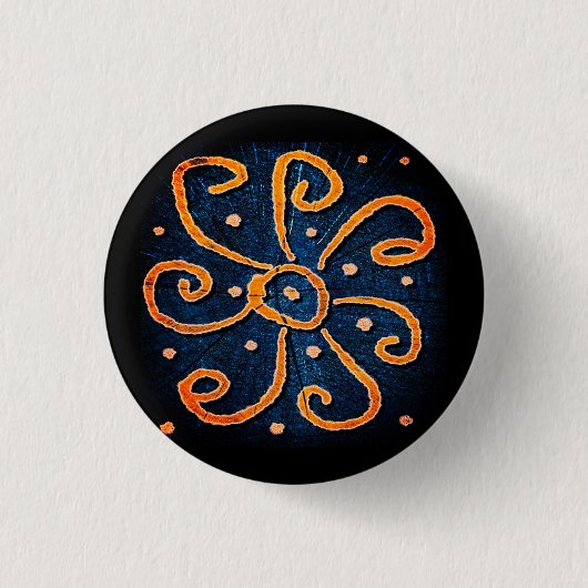 Een zonnepatroon ronde button 3,2 cm (Voorkant)