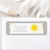 Een zonnestraal Baby shower Adresetiketten Sun Etiket (Insitu)