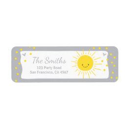 Een zonnestraal Baby shower Adresetiketten Sun Etiket